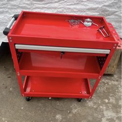 New and assembled /3 Tier Rolling Tool Cart - Heavy Duty Utility Cart Tool Organizer with Storage Drawer | Tool Chest Portable Rolling Tool Box on Whe