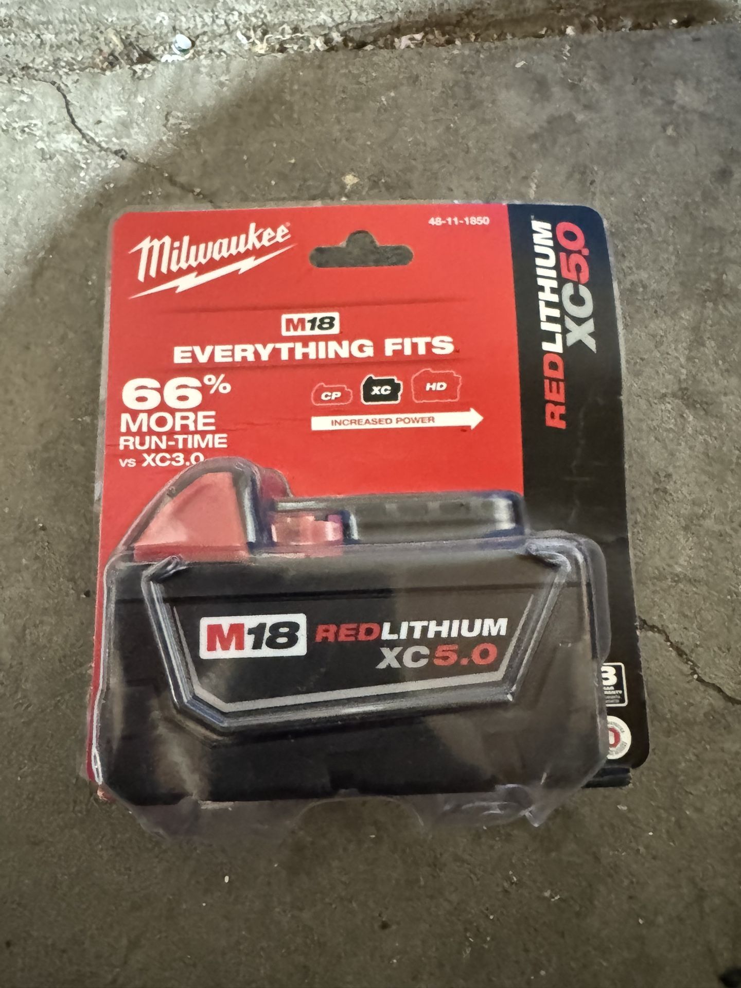 Milwaukee 48-11-1850 M18 Redlithium 5.0Ah Battery Pack