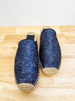 *Tory Burch Max Sparkle Espadrille Slides Navy