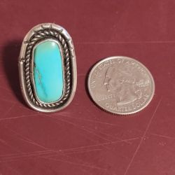 Sterling Silver Turquoise Ring Size 6