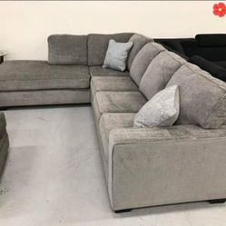 🍄 Altari 2 Pieces Sectional With Chaise | Sectional-Gray | Sofa | Loveseat | Couch | Sofa | Sleeper| Living Room Furniture| Garden Furniture | Patio 