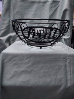 Black Metal Wire Fruit Basket Bowl