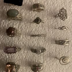 Lot Of Vintage Sterling Silver Rings