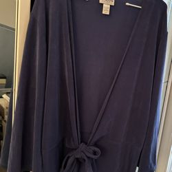 Violet, V-neck, tie front blouse
