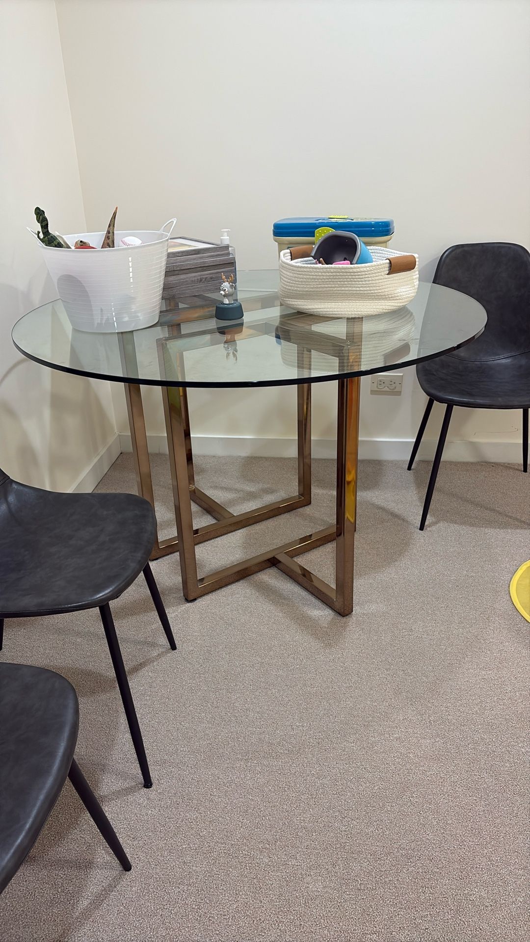 Dining Table CB2 Glass Top 