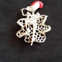 Vintage Mardi Gras Can-Can Dancing Girl Brooch 