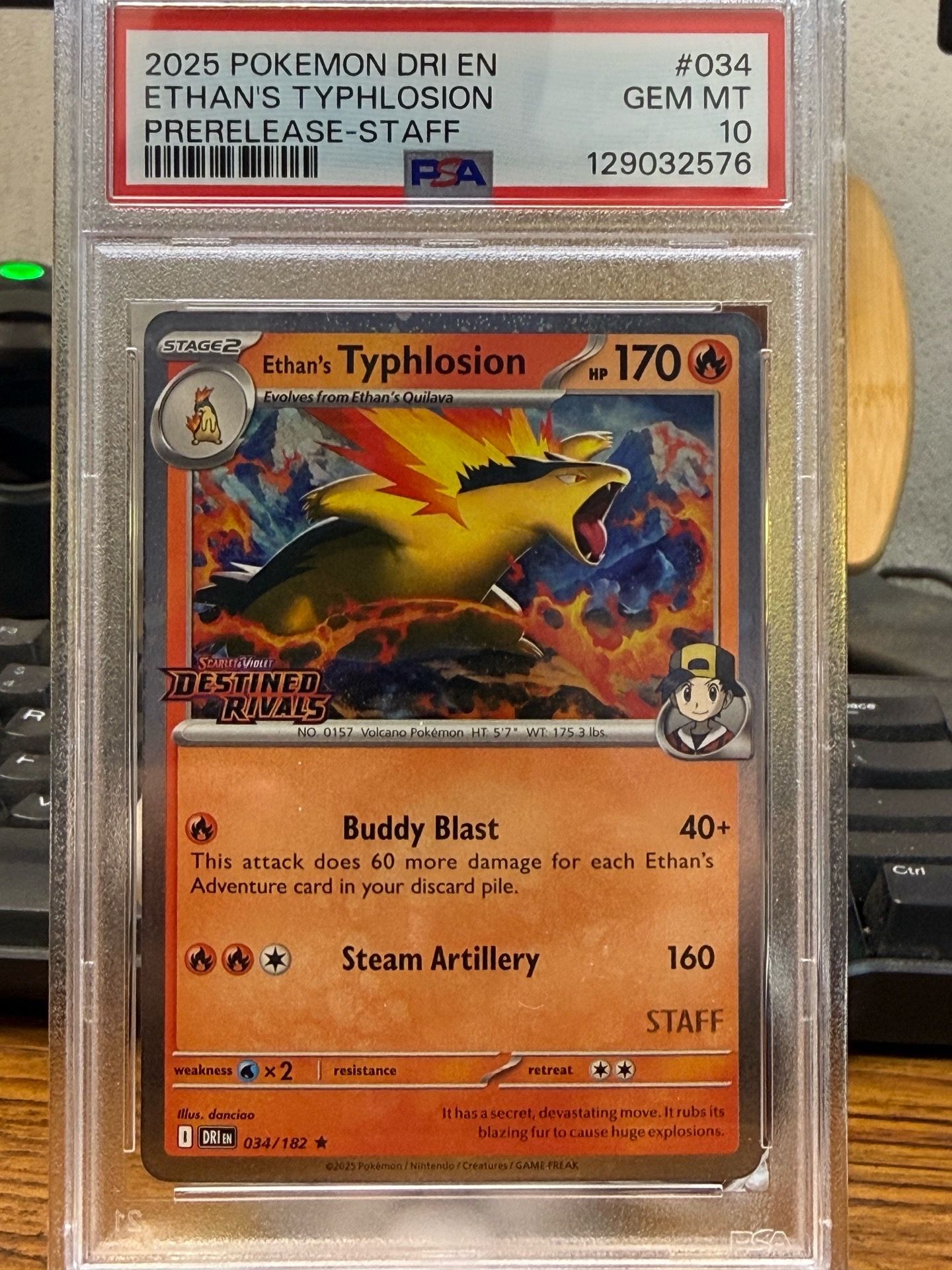 Ethans typhlosion prerelease staff psa10