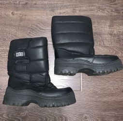 WFS Unisex Adult & Youth Insulated Waterproof Black winter snow Boots
