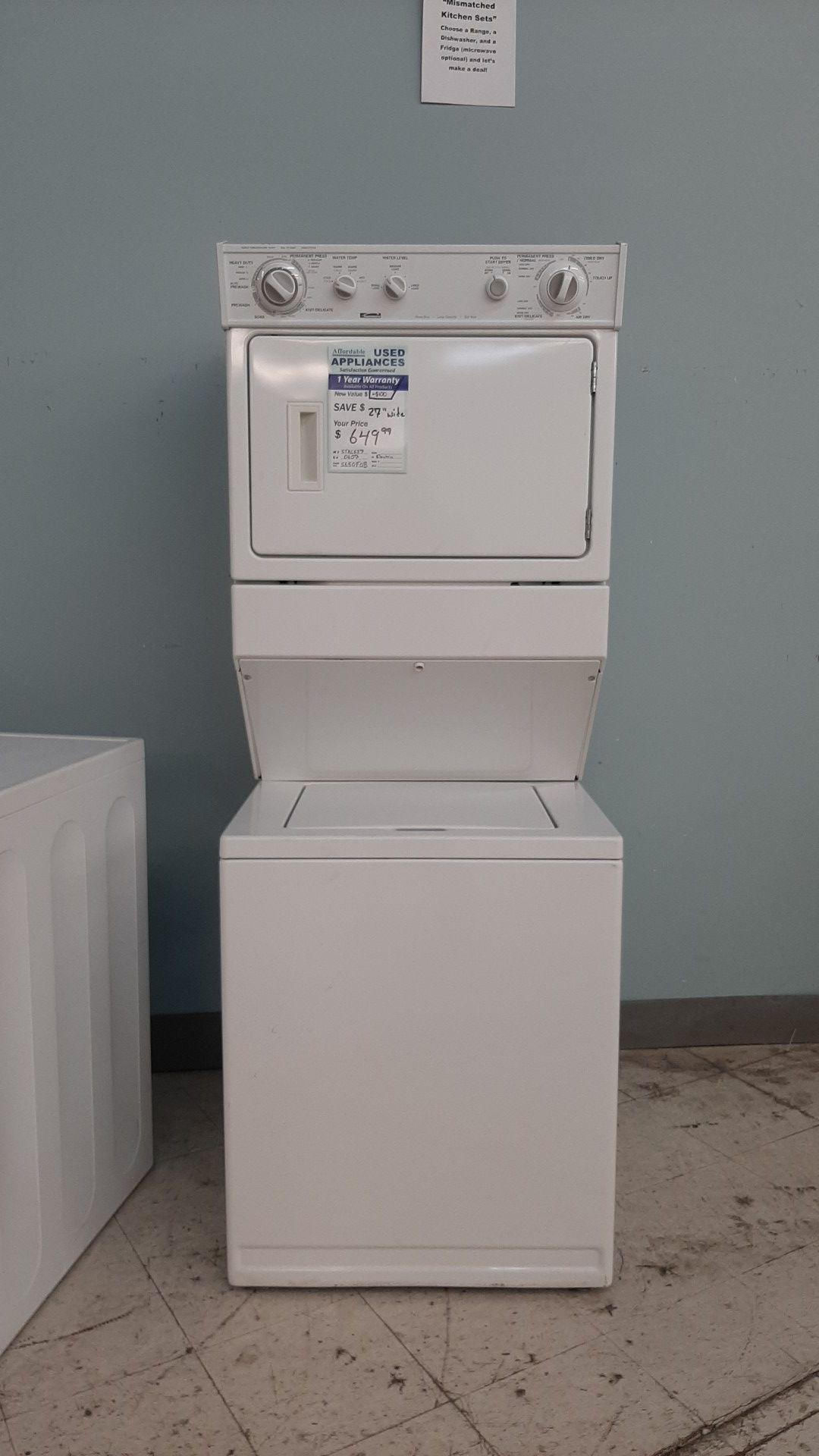 Kenmore stacked Washer and dryer
