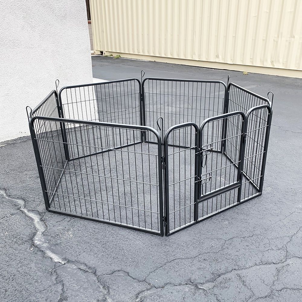 New $60 Heavy Duty 24” Tall x 32” Wide x 6-Panel Pet Playpen Dog Crate Kennel Exercise Cage Fence Play Pen