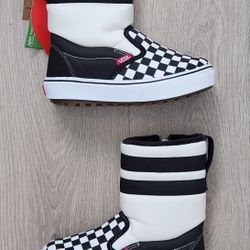 VANS Slip-On Water Resistant Insulated Snow Boot MTE Checkerboard Kids Size 12 ❄️