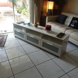 TV Stand 71" Inches Long 21" Inches Height 16" Inches Depth Good Condition Has 3 Compartment For Storage $25 An Take Home 