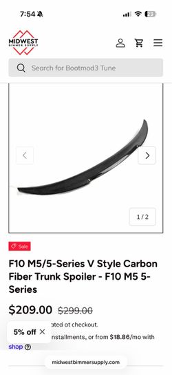 F10 M5/5-Series V Style Carbon Fiber Trunk Spoiler