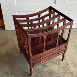 Wooden Magazine Rack With 2 Drawers
