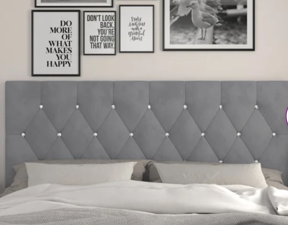 Grey Diamond Queen Headboard