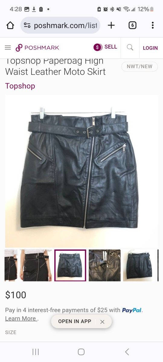 Leather Skirt Topshop