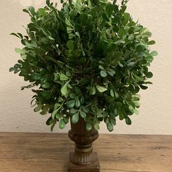 Artificial Evergreen Boxwood Standing Bundle Topiary Plant In Vintage French Urn Planter Pot