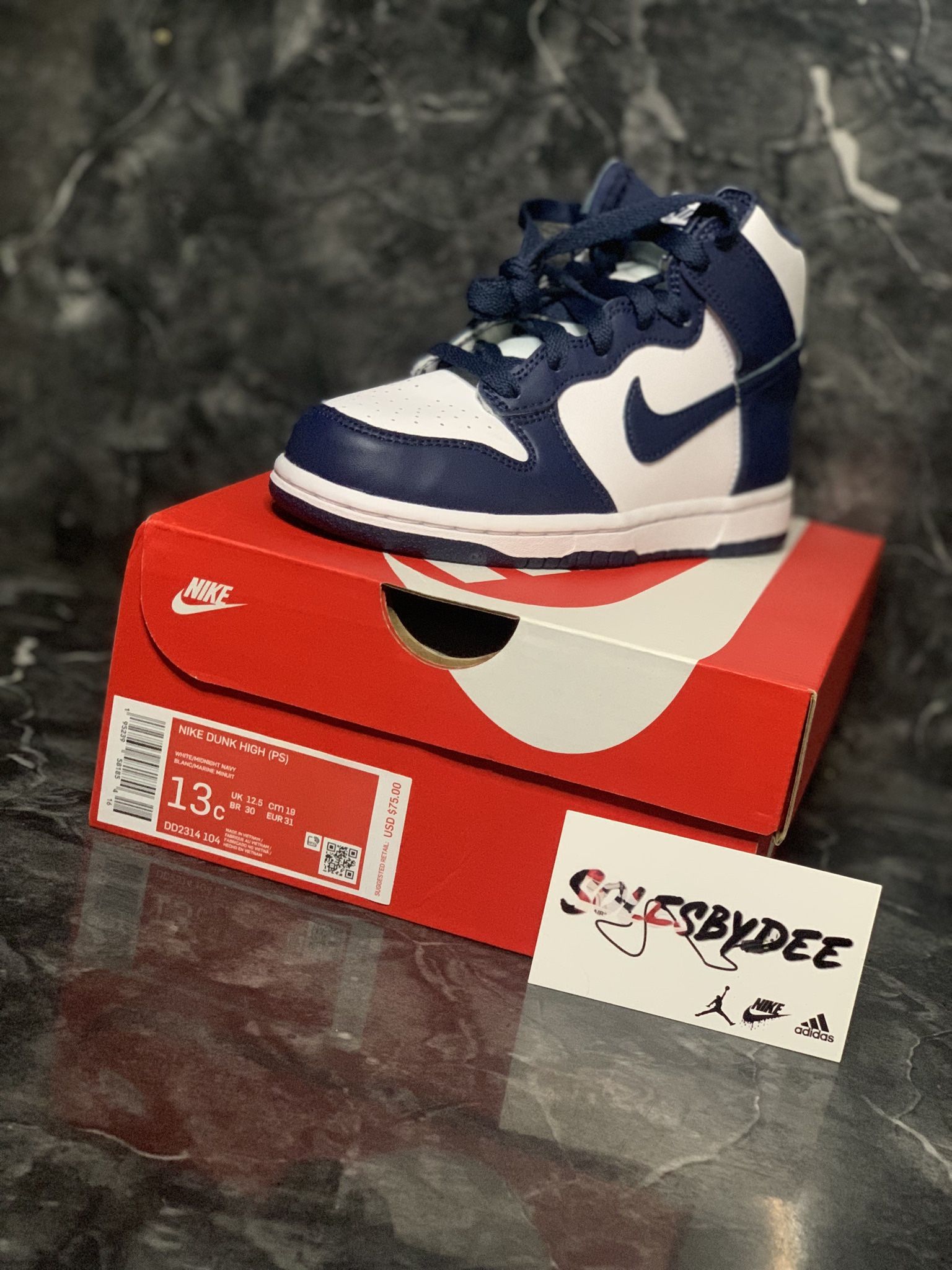 Dunk High Midnight Navy 13c