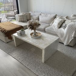 Ivory Wool Blend Area Rug, 8’6” x 11’6”