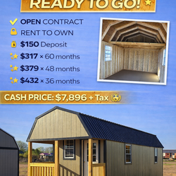 10x24 Lofted Barn Cabin READY TO GO