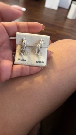 Diamond Hoop Earrings 1/4 cttw