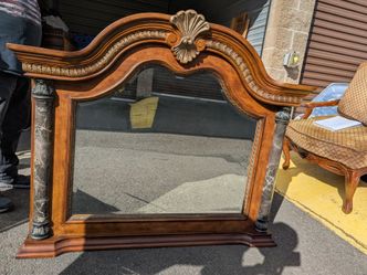 Beautiful Ornate mirror that is a match to previously listed hutch top piece