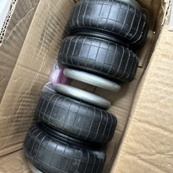 2PCS Universal Air Suspension Spring Double Bellow Standard 2500 lb 1/2"npt 