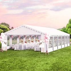 20x40FT Party Tent Heavy Duty, Large Wedding Event Shelters with 7 Carry Bags & Removable Sidewalls, Outdoor Canopy Gazebo Commercial Tents for Partie