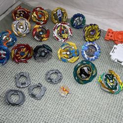 Beyblade Burst Lot of 15 Tops Launchers Ripcords Parts Mixed Bundle Spinning Battle Tops Hasbro Takara Tomy Stadium Compatible Kids Toy Anime