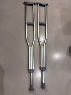 Adjustable Aluminum Underarm Crutches Pair
