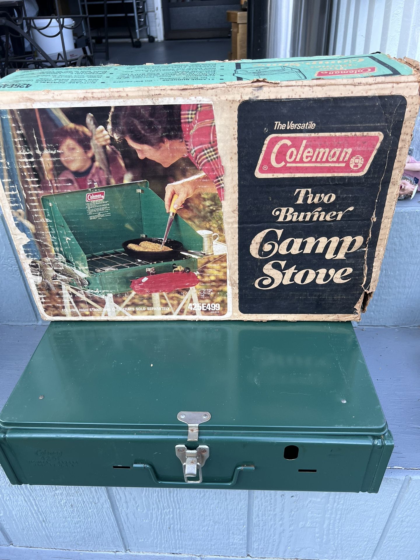 Vintage Coleman 425E Camp Camping Stove Burner Green