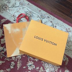 Louis Vuitton gift box 14.5x6.5x18 inches shopping bag new 19x16x9.5 inches