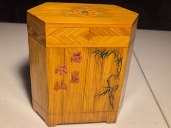 Handmade Bamboo Teabox Inlaid Decorative Box with Lid
