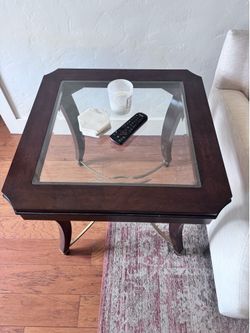 Glass side table