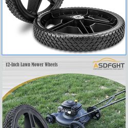 12-Inch Lawn Mower Wheels (2-pack) Fits Most Standard push Lawn Mowers