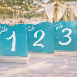 Faux Acrylic Sea Glass Table  Numbers