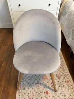 Gray velvet chair