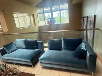Velvet teal couch
