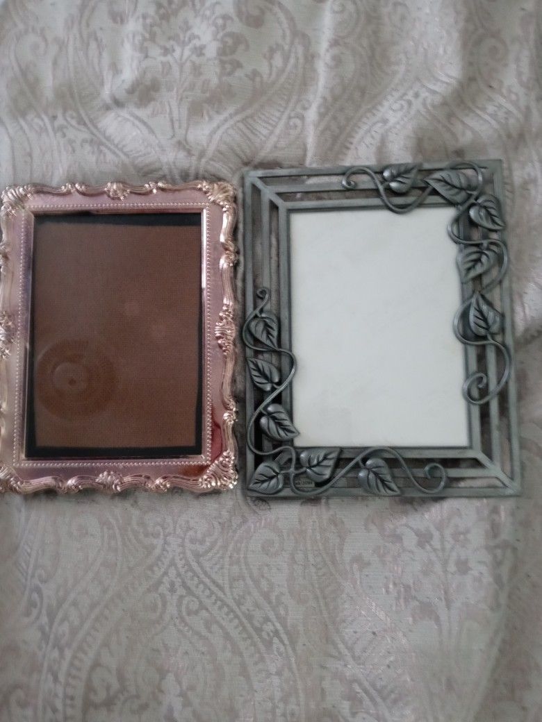 Silver Plated And Pewter Five By Seven Picture Frames