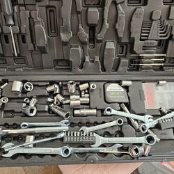 Tool Set In Broken Container, Mostly Wrenches, A Few Other Items, Very Nice