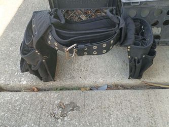 Heavy Duty Black Ballistic Nylon Padded Contractor Tool Belt Combo - Multi-Pocket