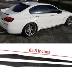 11-16 BMW F10 Side Skirt Extension Flat Bottom Line Lip Carbon CF Pair