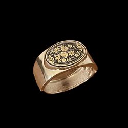 NWOT ANFRAMA Damascene Handcrafted Hinged Clamper Bracelet      