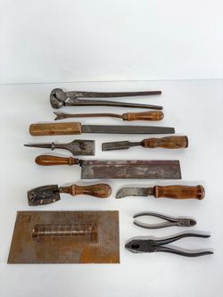 Set of Vintage Wood Handle Tools