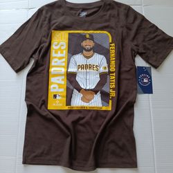 Youth Size L Fernando Tatis Jr Player Card Brown Tee