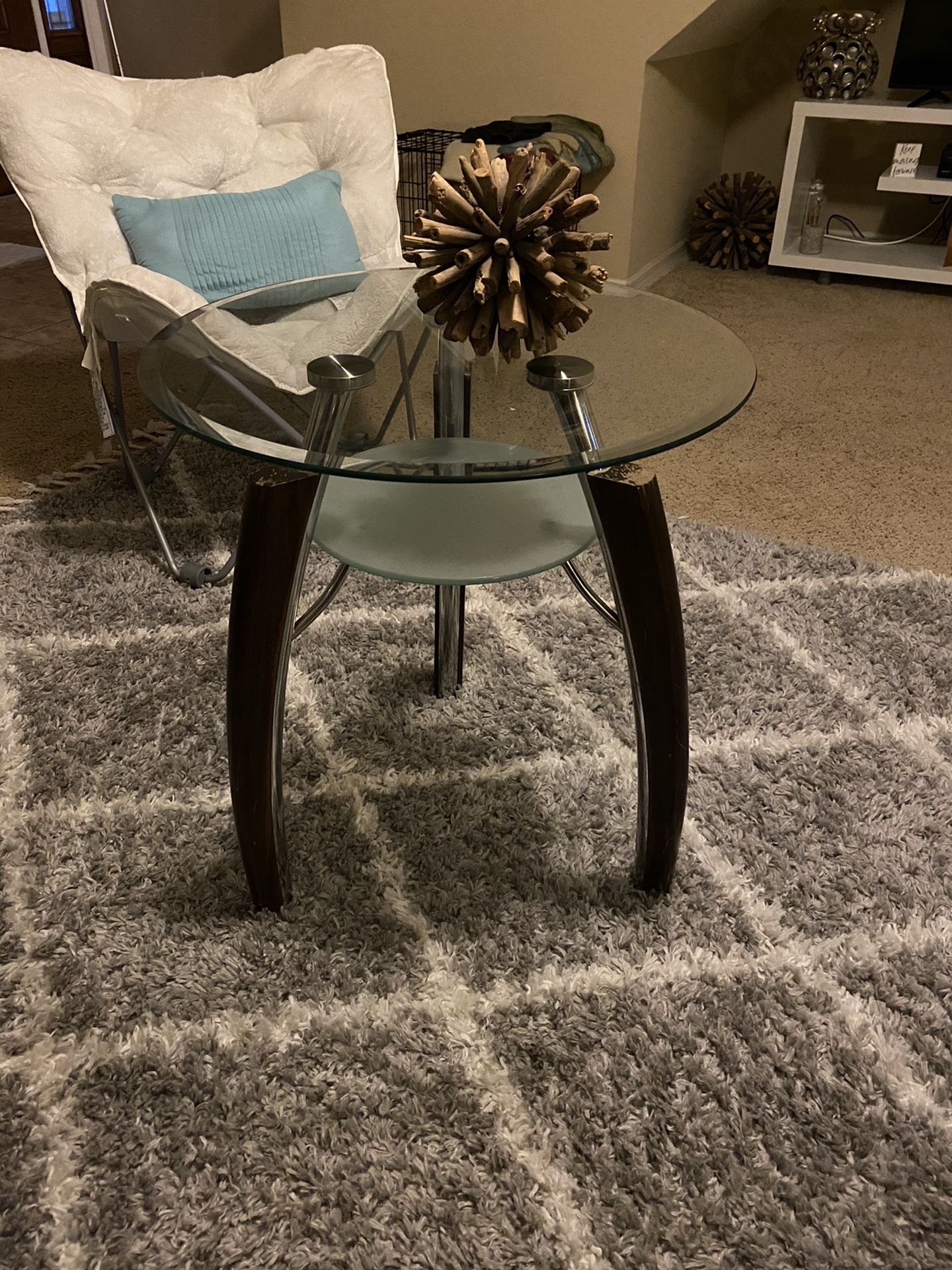 Glass end table