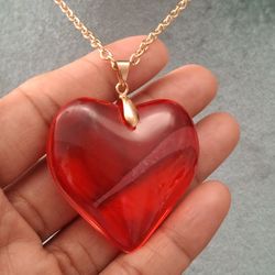 Red Heart Pendant Necklace 