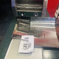 GARVEE 1800W Commercial Conveyor Toaster - 450 Slices/Hour, 7 Temperature Settings, Dual Knob Controls, Stainless Steel with Removable Crumb Tray for 