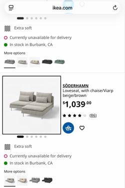 SÖDERHAMN Loveseat, with chaise IKEA