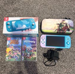 Nintendo Switch Lite (protective & carrying case, original box, charger, games)